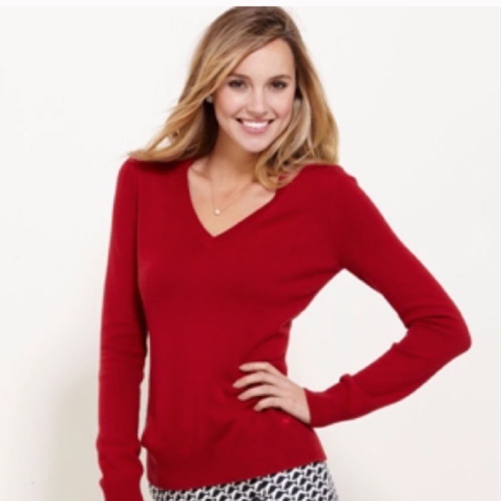 Red V-Neck Sweater